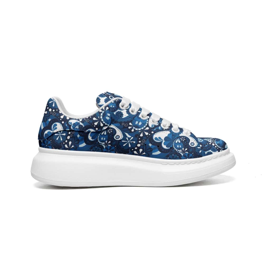 Blue Paisley Bandana Oversized Sneakers