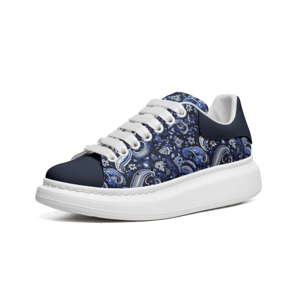 Blue Paisley Bandana Oversized Sneakers