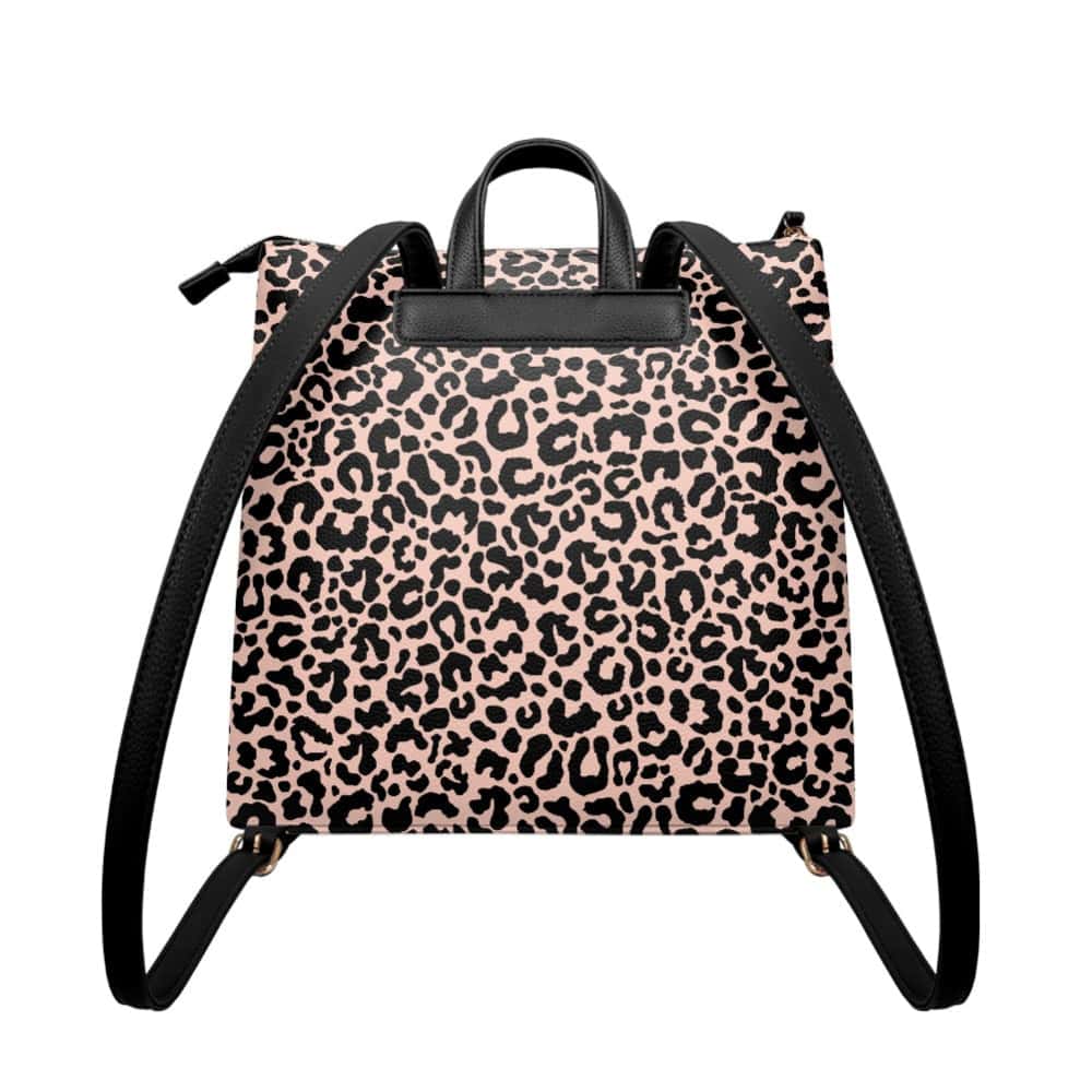 Blush Leopard PU Leather Backpack Purse - $64.99 - Free