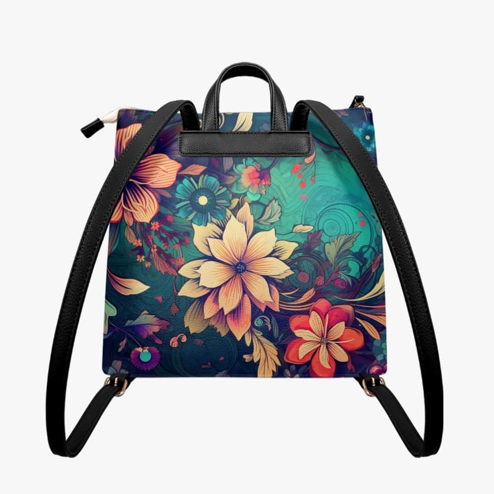 Boho Flowers PU Leather Backpack Purse - $64.99 - Free