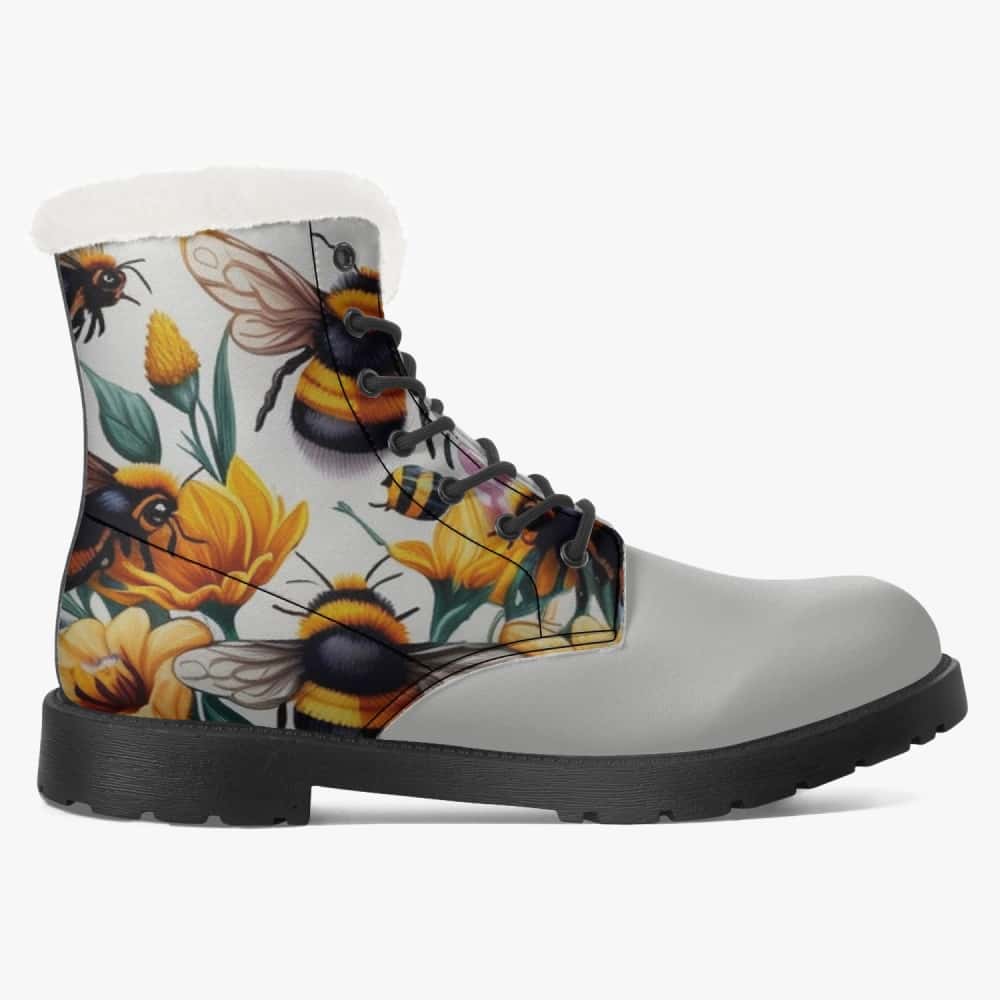 Bumble Bee Faux Fur Vegan Leather Boots - $109.99 - Free