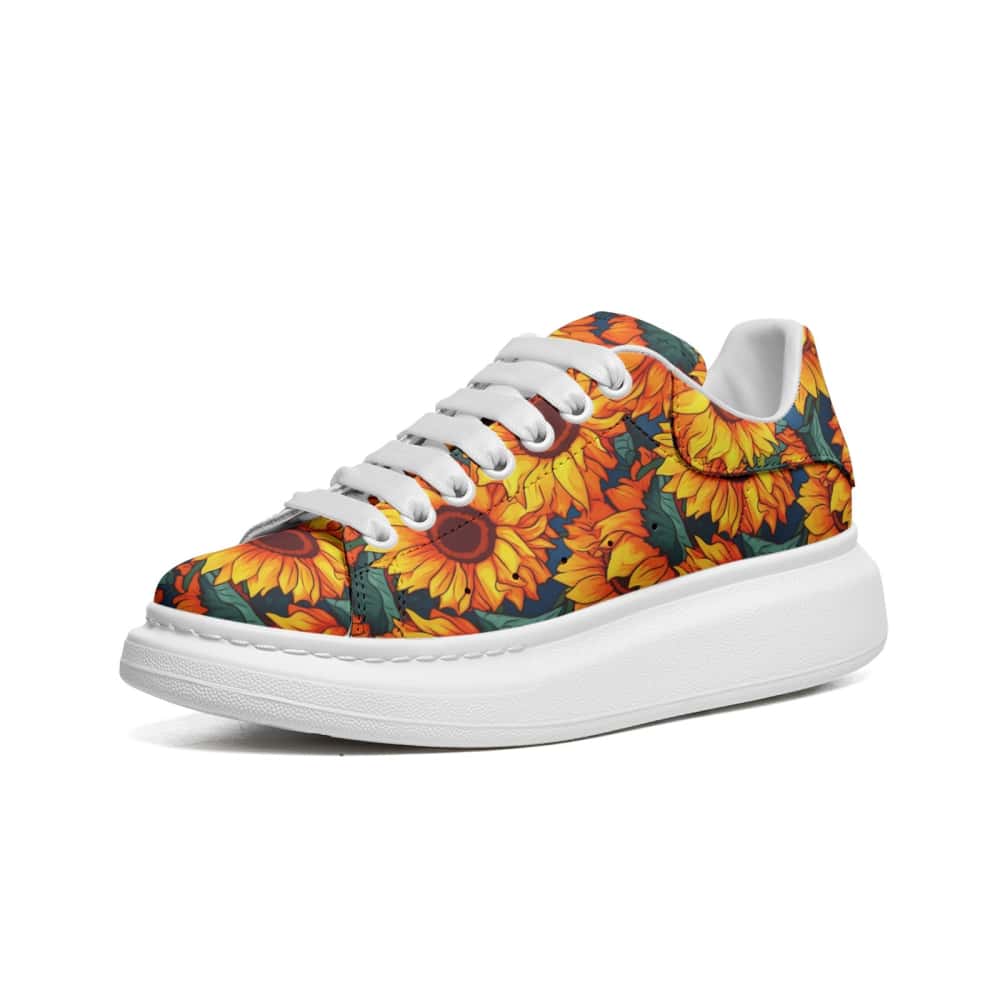 Cartoon Sunflowers Oversized Sneakers