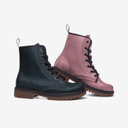 Charcoal and Dusty Rose Mismatched Vegan Leather Boots