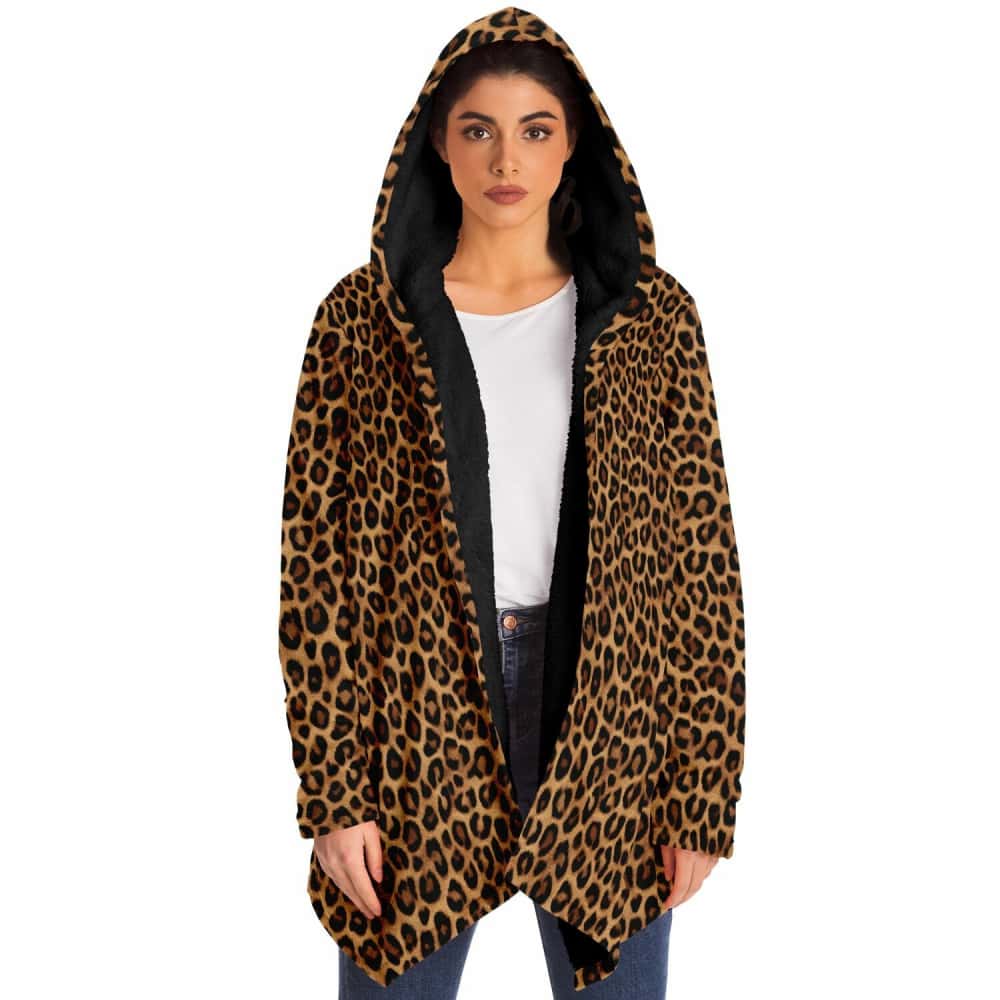 Cheetah Print Microfleece Cloak – Sandy Beige Wild Edition