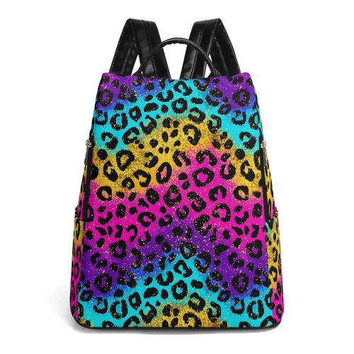 Cosmic Leopard Anti-Theft Backpack
