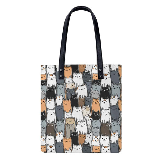 Cozy Cat Crowd PU Leather Shoulder Bag