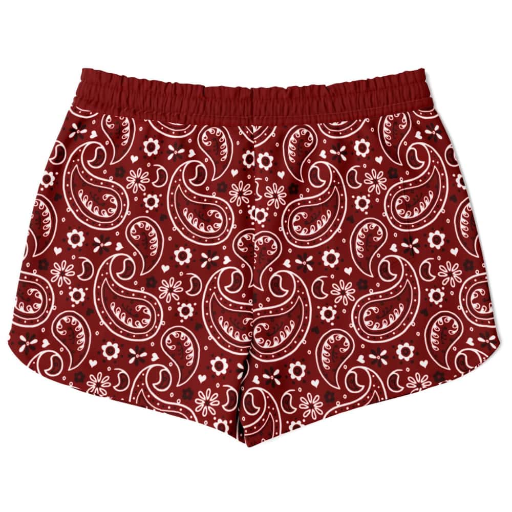 Dark Red Bandana Athletic Loose Shorts - $44.99 - Free
