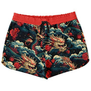 Dragon and Roses Athletic Loose Shorts