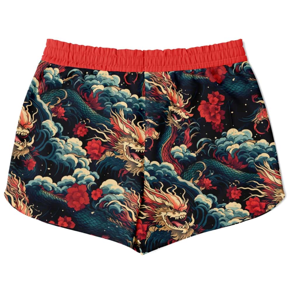 Dragon and Roses Athletic Loose Shorts - $44.99 - Free