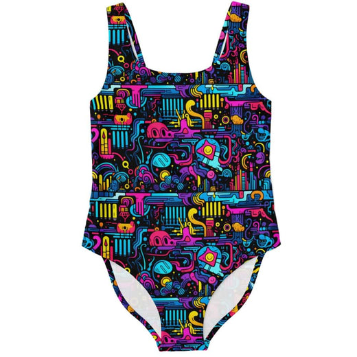 Electric Grid One Piece Swimsuit