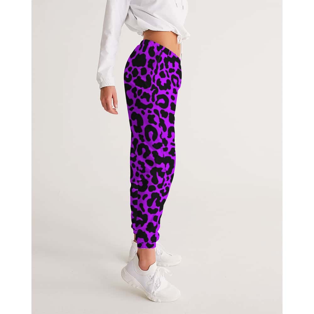Ladies Leggings Yoga Activewear Leopard Print Black, Purple or