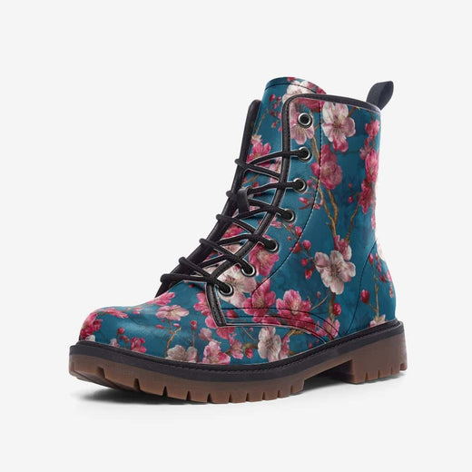 Evening Cherry Bloom Vegan Leather Boots
