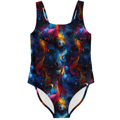 Galaxy Flame Unicorn One Piece Swimsuit