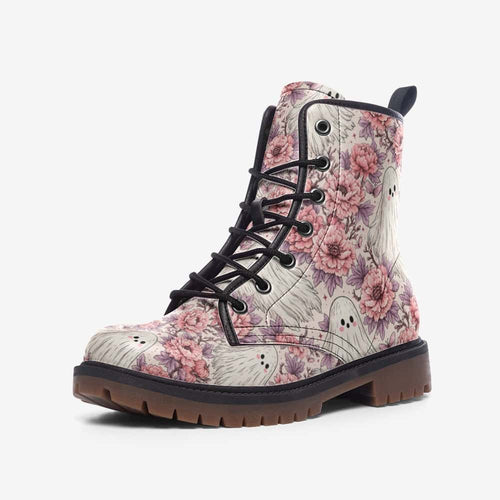 Ghosted Roses Vegan Leather Boots – Colorway 2