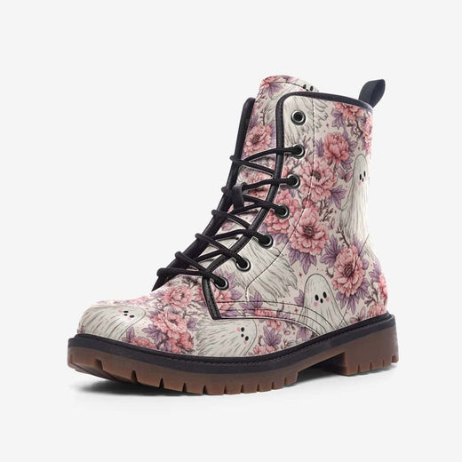Ghosted Roses Vegan Leather Boots – Colorway 2