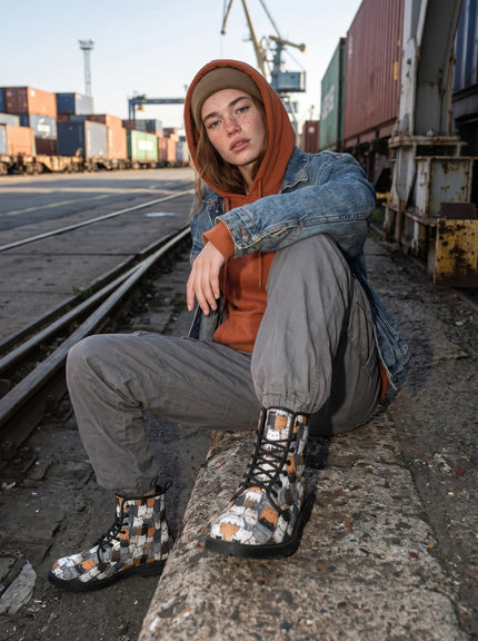 Projects817 Purple Leopard City Boots
