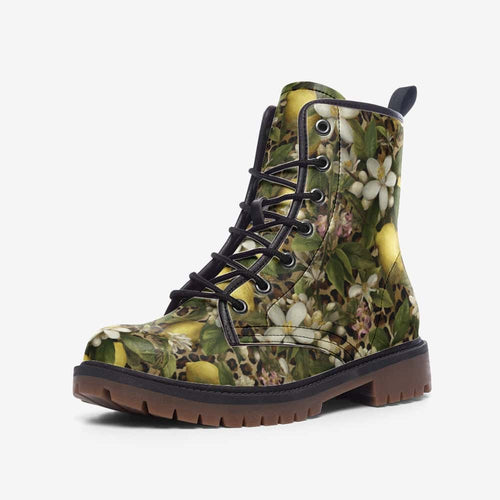 Lemon Garden Leopard Vegan Leather Boots