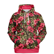Leopard Cherry Bloom Fashion Pullover Hoodie