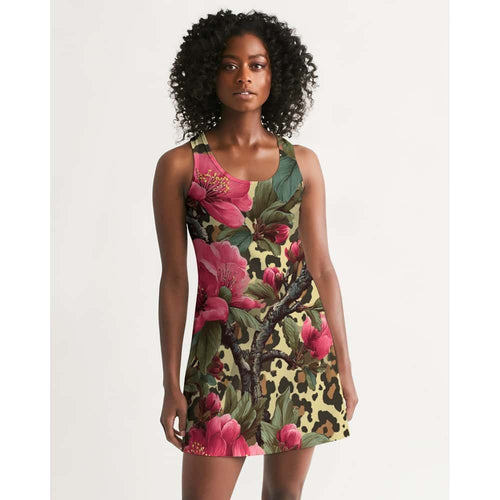 Leopard Cherry Bloom Racerback Dress