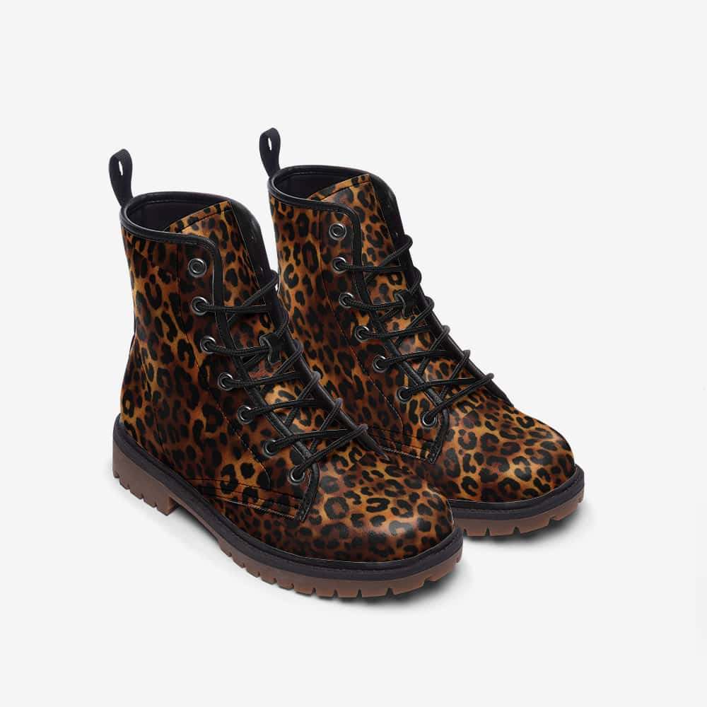 Leopard Vegan Leather Boots – Golden Tan Wild Classic