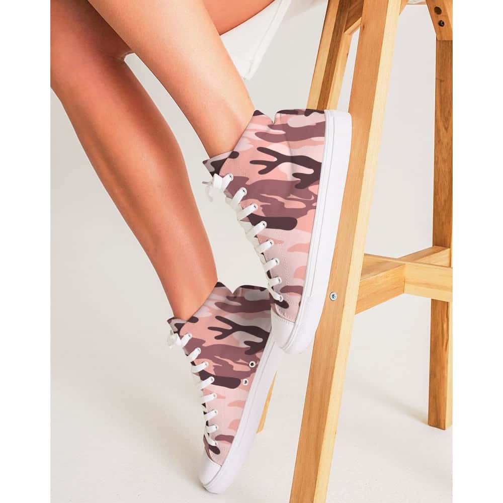 Light Pink Camo Hightop Canvas Shoes - $74.99 - Free