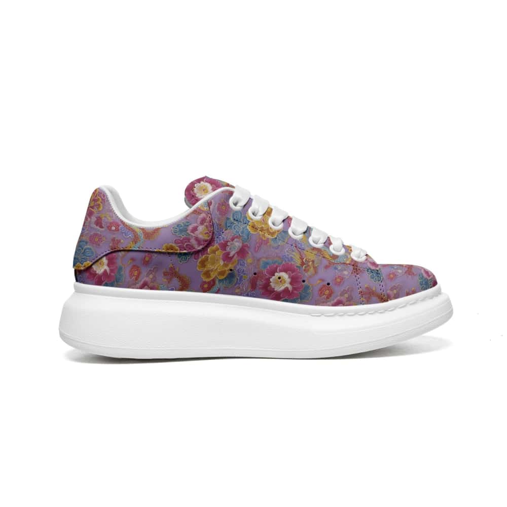 Lilac Peony Dragon Oversized Sneakers