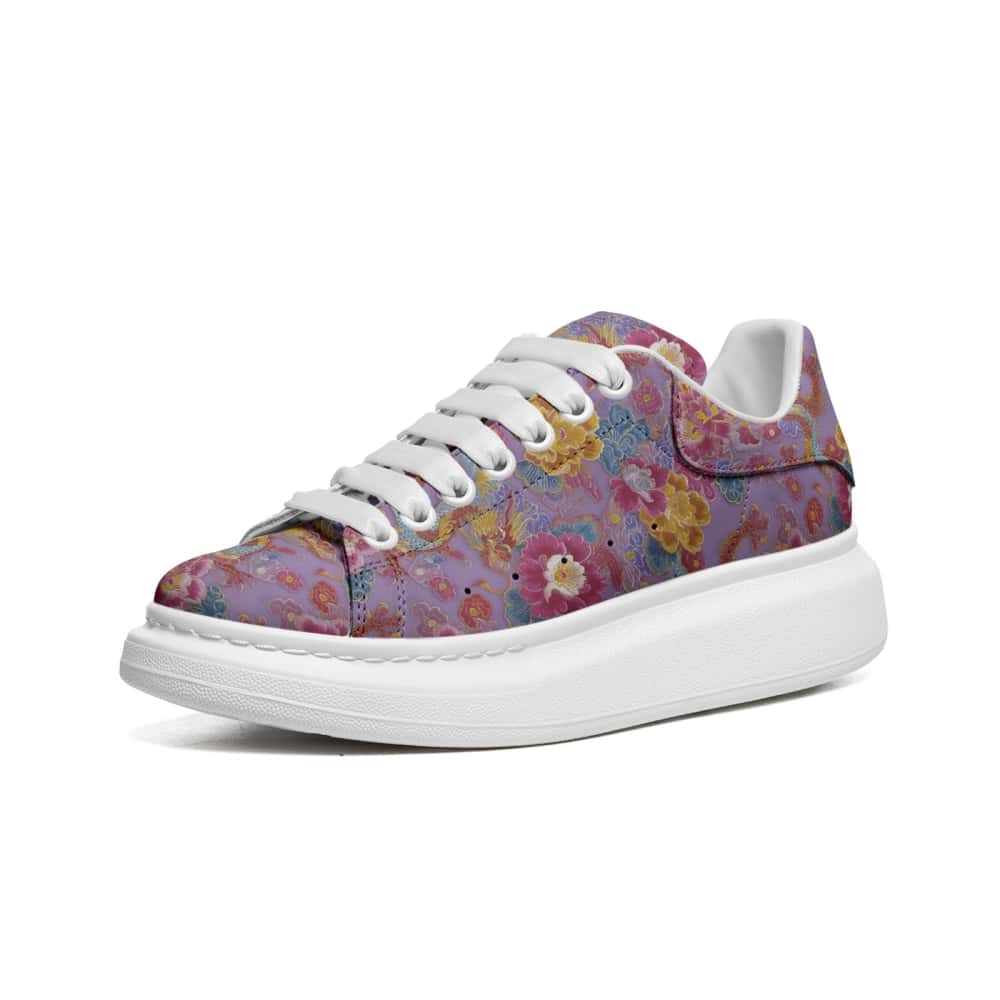 Lilac Peony Dragon Oversized Sneakers