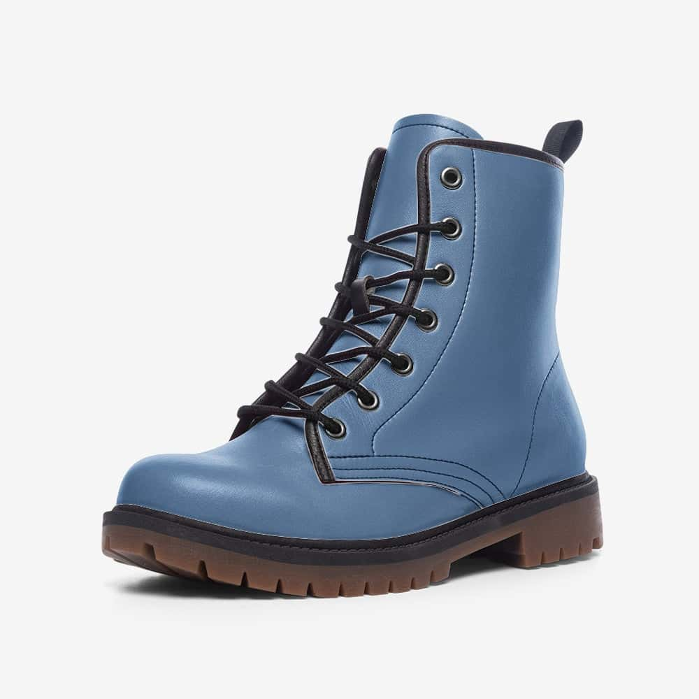 Mismatched Coral and Blue Vegan Leather Boots - $99.99