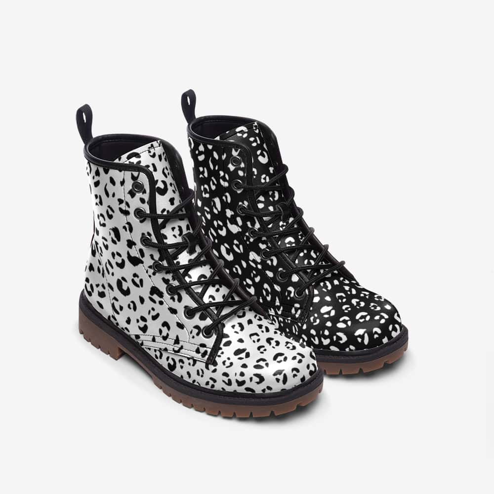 Mismatched Leopard Print Vegan Leather Boots Free Projects817 LLC