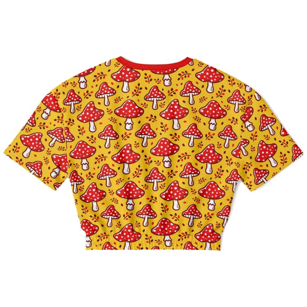 Mushrooms Athletic Cropped Short Sleeve Sweatshirt - $49.99