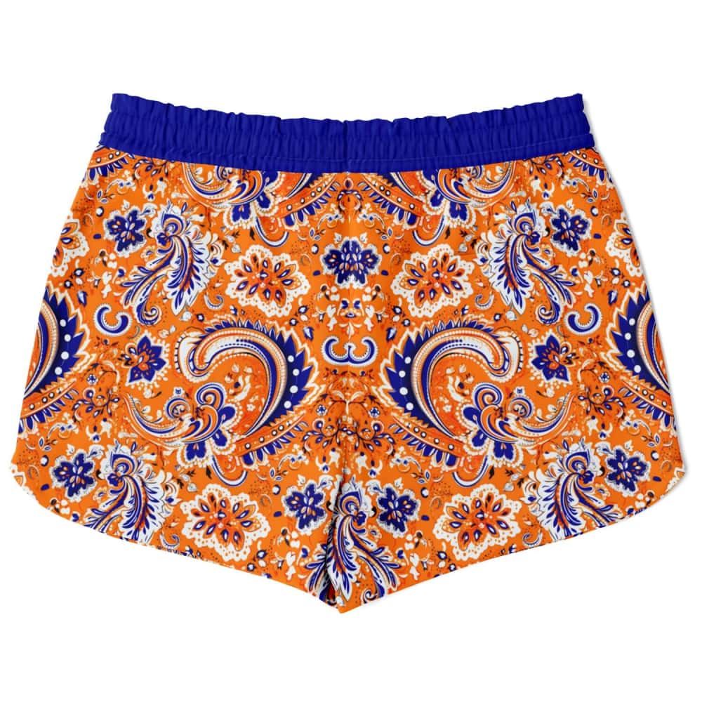 Orange and Blue Paisley Athletic Loose Shorts - $44.99