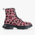 Pink Leopard Skull Vegan Leather Chunky Boots - $84.99
