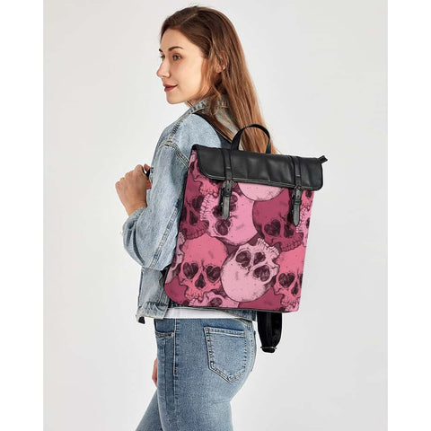 Pink Love Skulls Flap Backpack - $88.99 - Free Shipping