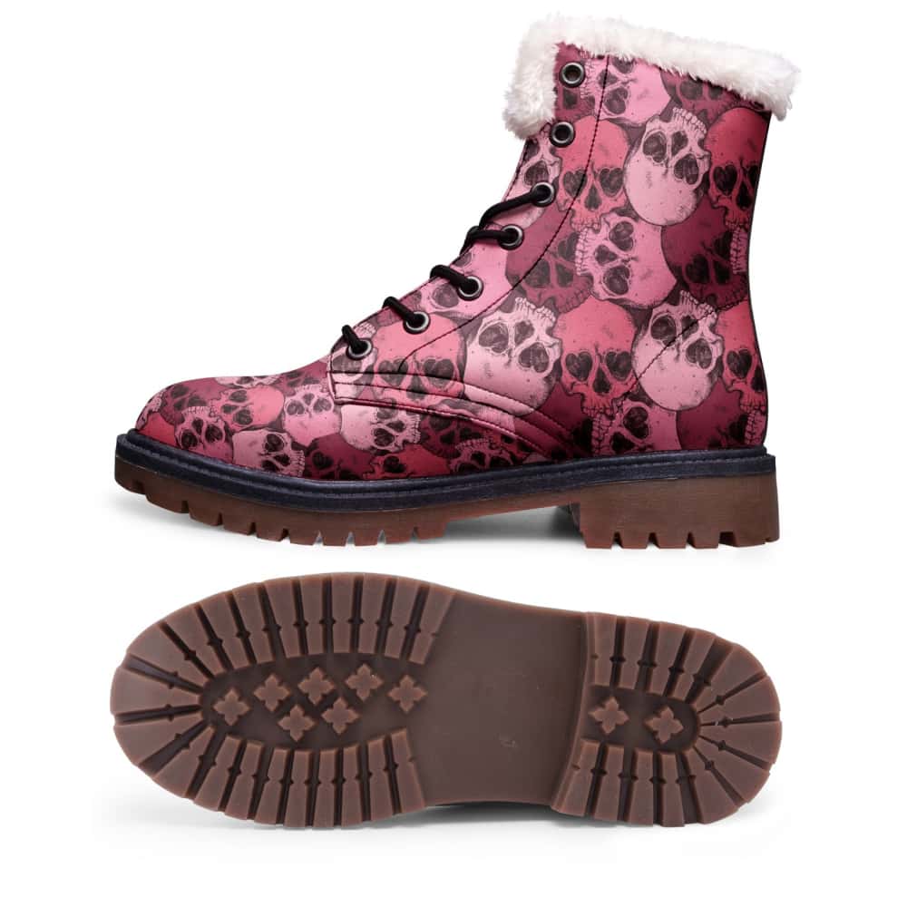 Pink Love SKulls Fur Chukka Boots - $119.99 - Free Shipping