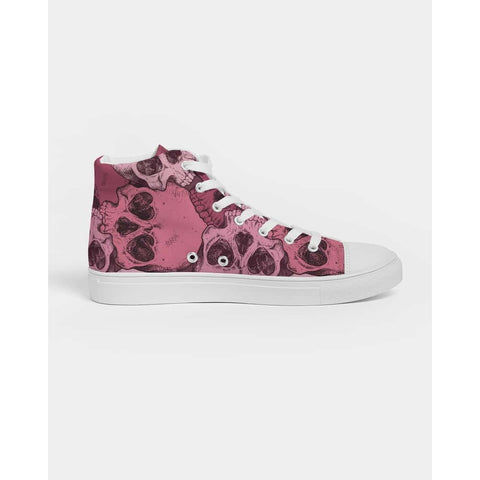 Pink Love Skulls Hightop Canvas Shoes - $74.99 - Free