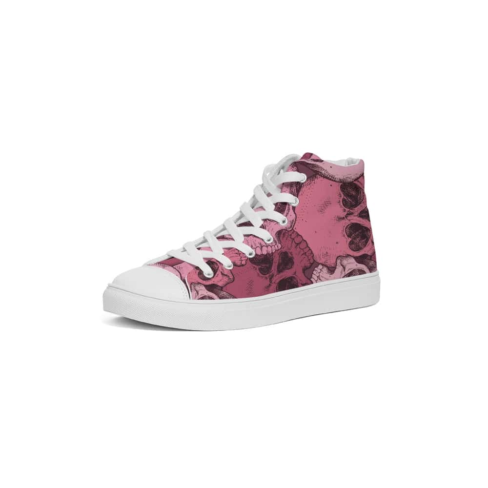 Pink Love Skulls Hightop Canvas Shoes - $74.99 - Free