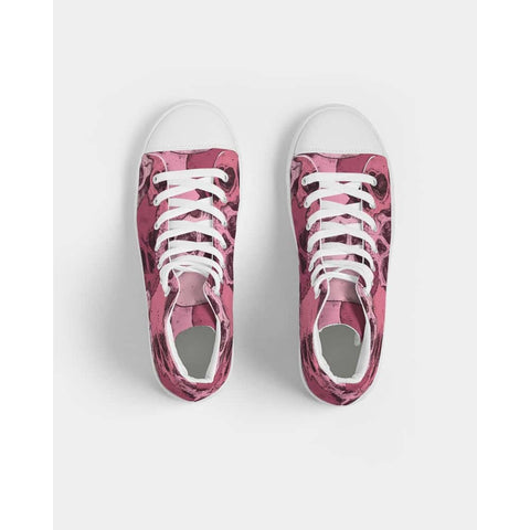 Pink Love Skulls Hightop Canvas Shoes - $74.99 - Free