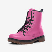 Pink Vegan Leather Boots