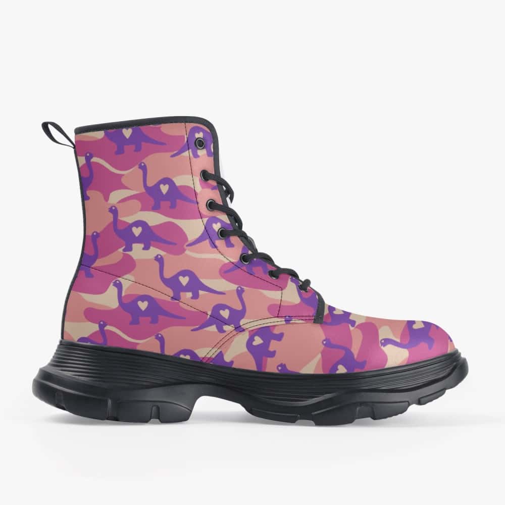 Purple Dino Vegan Leather Chunky Boots - $89.99 - Free