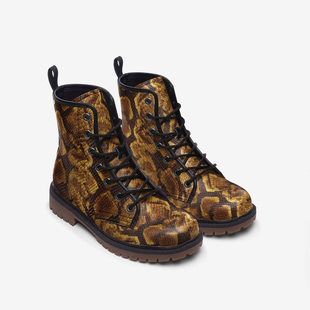 Python Vegan Leather Boots – Natural Scaled Luxe