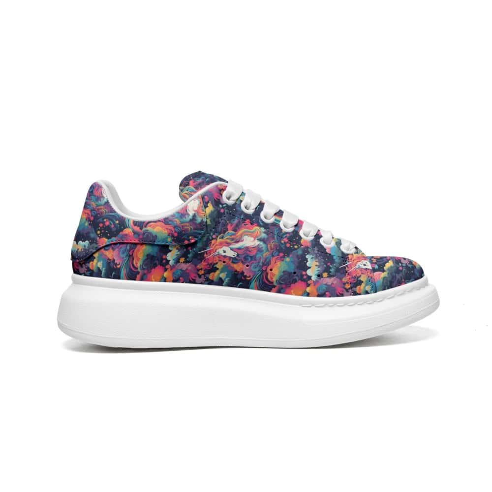 Rainbow Clouds and Unicorns Oversized Sneakers