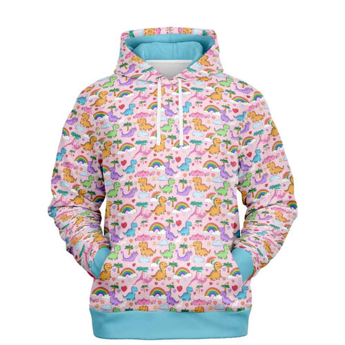 Rainbow Dino Dreams Fashion Pullover Hoodie