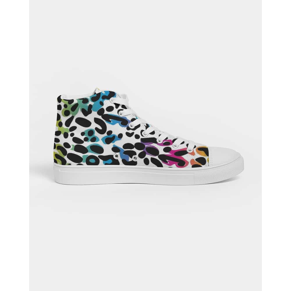 Rainbow Leopard Print Hightop Canvas Shoes - $74.99 - Free