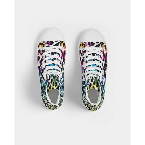 Rainbow Leopard Print Hightop Canvas Shoes - $74.99 - Free