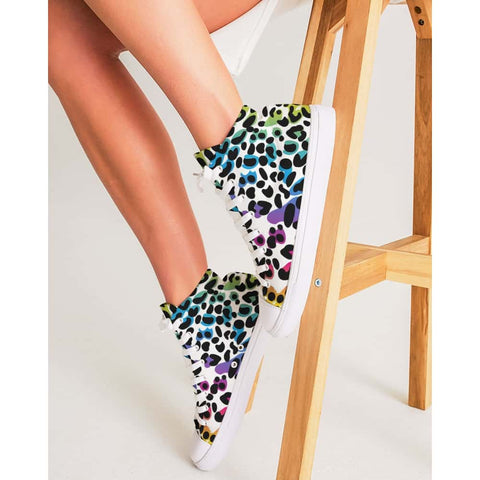 Rainbow Leopard Print Hightop Canvas Shoes - $74.99 - Free