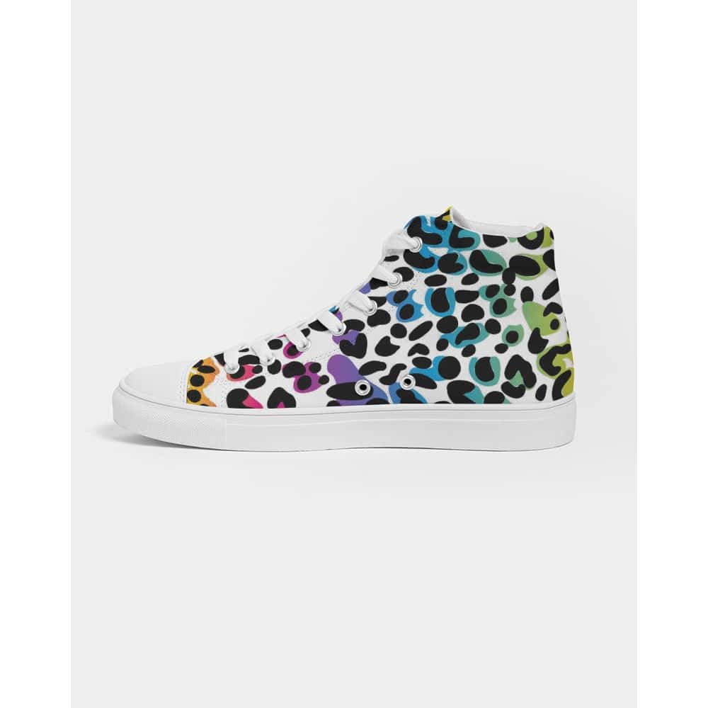 Rainbow Leopard Print Hightop Canvas Shoes - $74.99 - Free