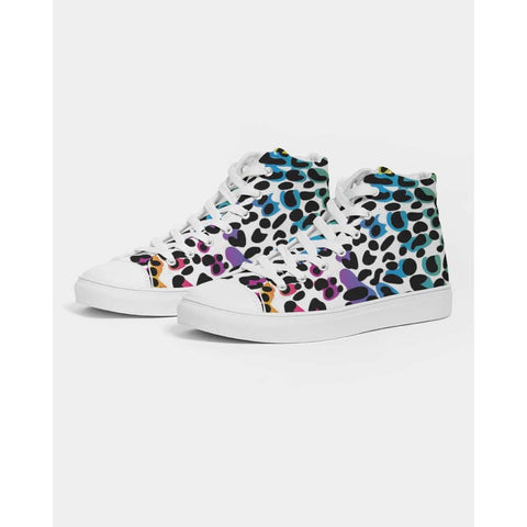 Rainbow Leopard Print Hightop Canvas Shoes - $74.99 - Free