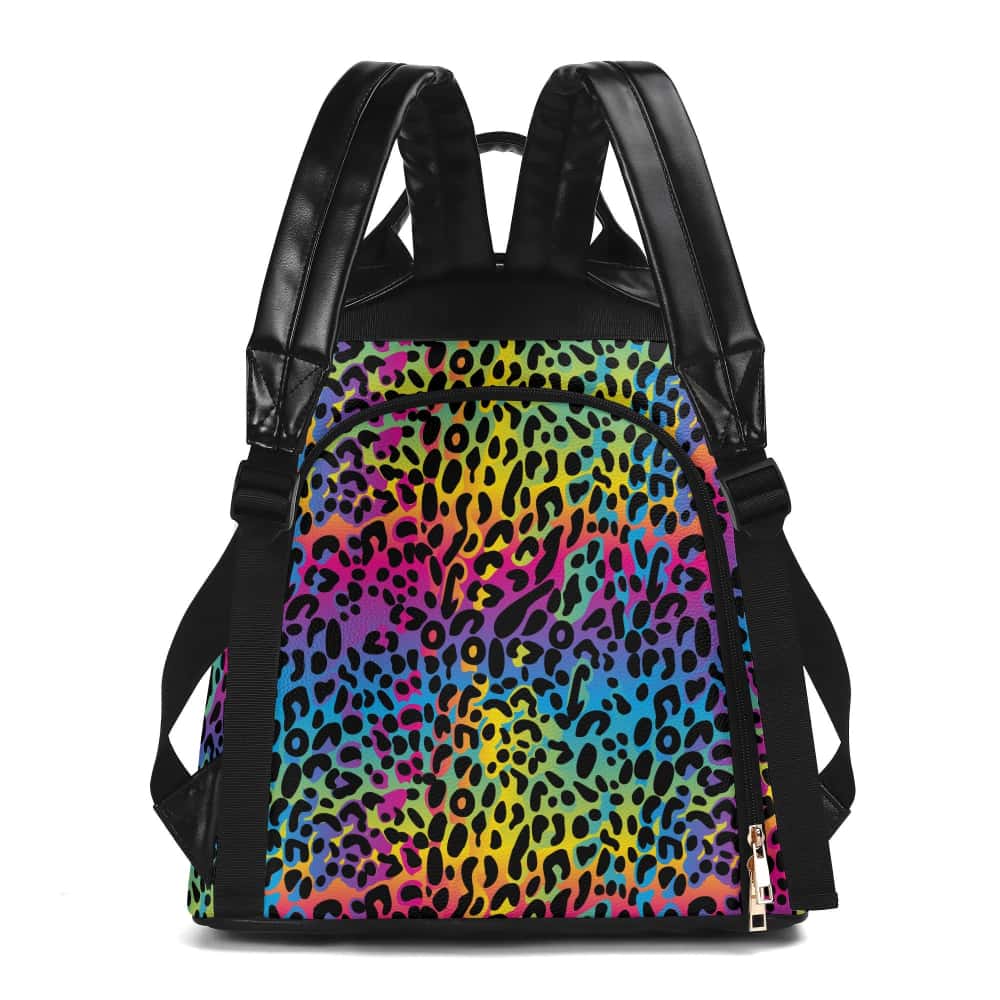 Rainbow Leopard PU Anti-theft Backpack - $74.99 - Free