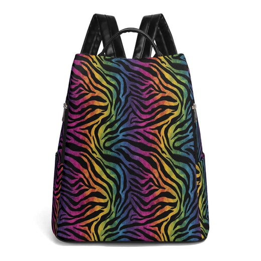 Rainbow Riot Zebra Anti-Theft Backpack
