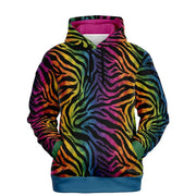 Rainbow Riot Zebra Fashion Pullover Hoodie